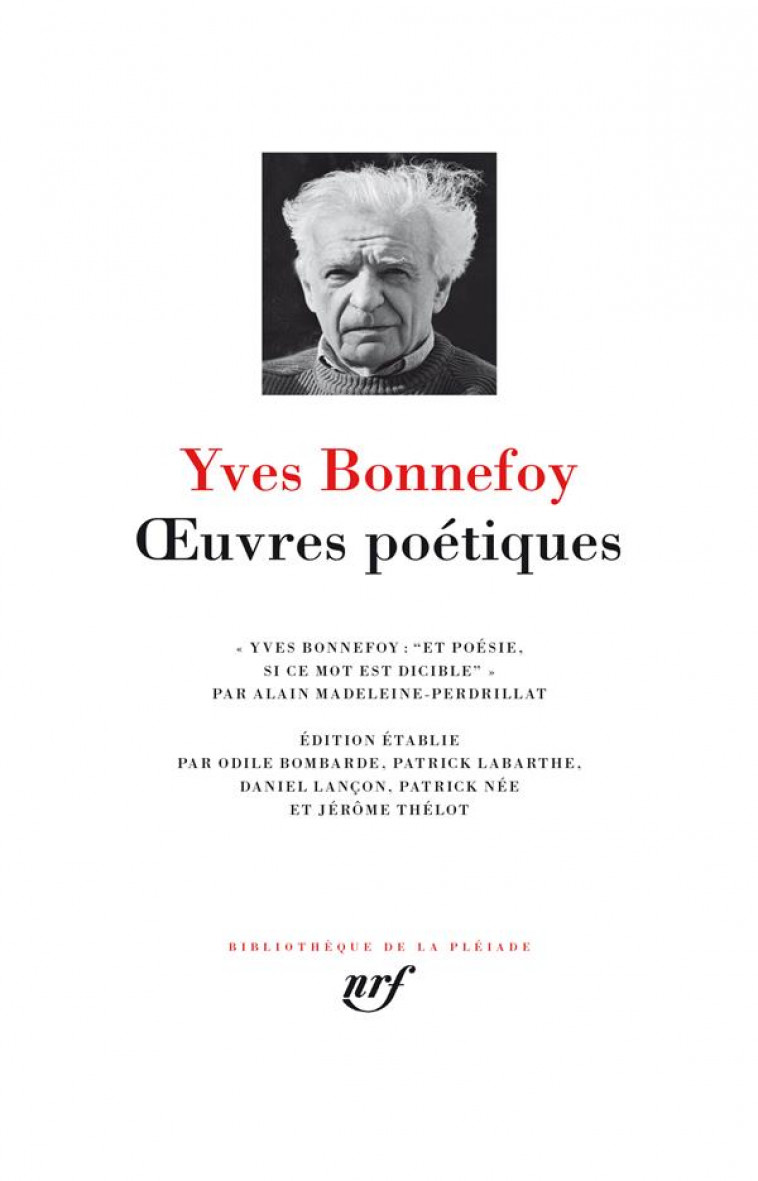 OEUVRES POETIQUES - BONNEFOY YVES - GALLIMARD